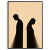 enchantment mystic human minimal poster black orange tones wall art unique gift captivating artwork space modern charm sizes A4 cm A0