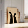 enchantment mystic human minimal poster black orange tones wall art unique gift captivating artwork space modern charm sizes A4 cm A0
