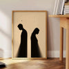 enchantment mystic human minimal poster black orange tones wall art unique gift captivating artwork space modern charm sizes A4 cm A0