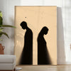 enchantment mystic human minimal poster black orange tones wall art unique gift captivating artwork space modern charm sizes A4 cm A0