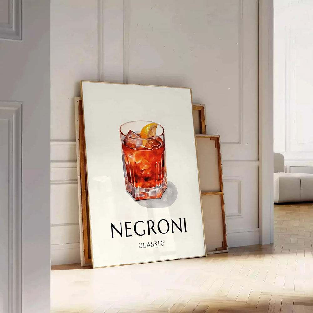 Negroni Cocktail Poster 1 Travel Poster High Quality Frame Premium Print Home Decor Color