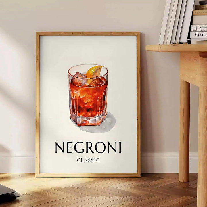 Negroni Cocktail Poster 1 Travel Poster High Quality Frame Premium Print Home Decor Color