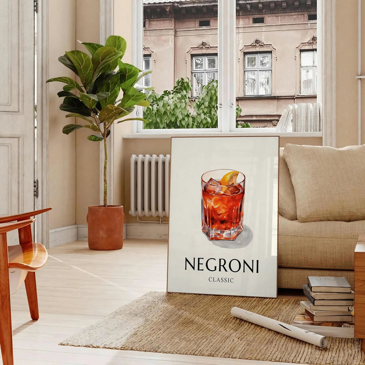 Negroni Cocktail Poster 1 Travel Poster High Quality Frame Premium Print Home Decor Color