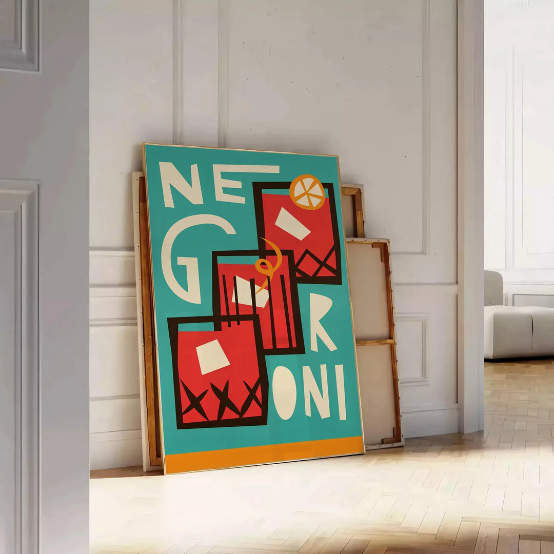 Negroni Cocktail Print Travel Poster High Quality Frame Premium Print Home Decor Color