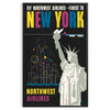 Affiche captivante New York art voyage Northwest Airlines teintes élégantes noir vert une touche moderne artistique cadeau disponibles A4 cm 60×80 A0