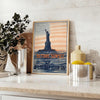 vibrant essence New York captivating poster shades green blue stunning wall art city allure perfect gift statement piece home office standalone print