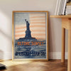 vibrant essence New York captivating poster shades green blue stunning wall art city allure perfect gift statement piece home office standalone print