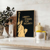 charm New York black yellow poster perfect travel enthusiasts city lovers vibrant wall art ideal gift space artwork unframed print style