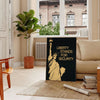 charm New York black yellow poster perfect travel enthusiasts city lovers vibrant wall art ideal gift space artwork unframed print style