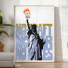 vibrant spirit New York stunning black orange travel poster captivating wall art perfect gift city lovers space print A4 cm A0