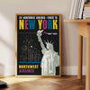 Affiche captivante New York art voyage Northwest Airlines teintes élégantes noir vert une touche moderne artistique cadeau disponibles A4 cm 60×80 A0