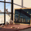 allure New York exquisite travel poster black green hues wall art magnificent piece city vibrant essence gift centerpiece space