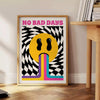 space No Bad Days motivational poster black orange tones captivating wall art inspiring gift powerful print setting unframed options decor