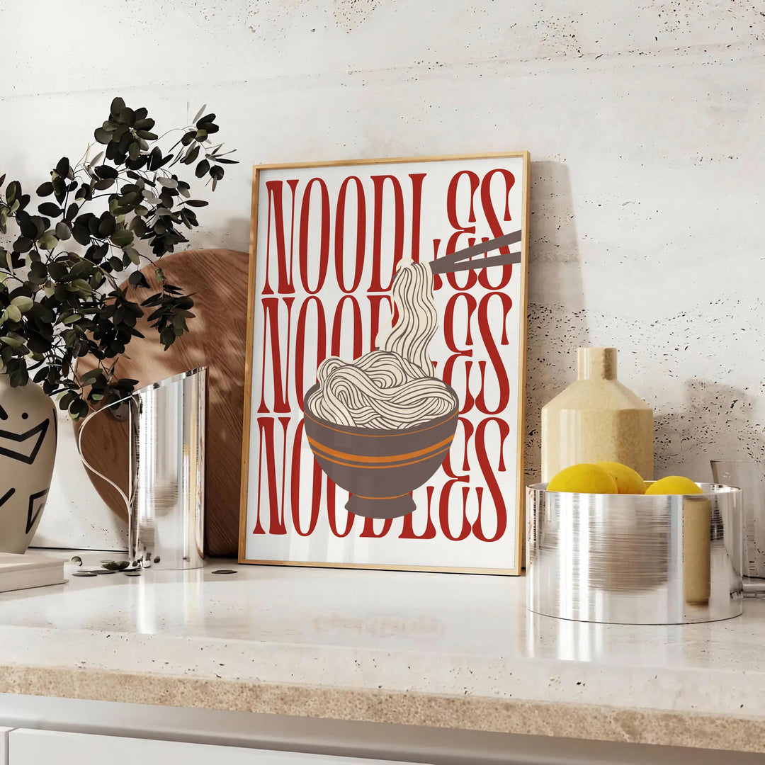 Noodles Kitchen Poster Travel Poster High Quality Frame Premium Print Home Decor Color