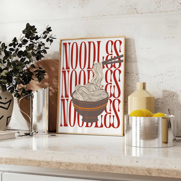 Noodles Kitchen Poster Travel Poster High Quality Frame Premium Print Home Decor Color