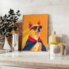 splash whimsy decor vibrant Not Dogs Wear Caps wildlife poster bold orange red hues eye print perfect wall art pet lovers unique gift idea occasion available frame standalone piece