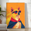 splash whimsy decor vibrant Not Dogs Wear Caps wildlife poster bold orange red hues eye print perfect wall art pet lovers unique gift idea occasion available frame standalone piece