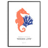 space vibrant hues ocean stunning animal art poster captivating blend orange blue wall splash marine charm room unique gift artwork available