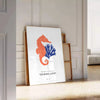 space vibrant hues ocean stunning animal art poster captivating blend orange blue wall splash marine charm room unique gift artwork available