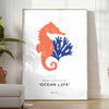 space vibrant hues ocean stunning animal art poster captivating blend orange blue wall splash marine charm room unique gift artwork available