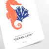 space vibrant hues ocean stunning animal art poster captivating blend orange blue wall splash marine charm room unique gift artwork available