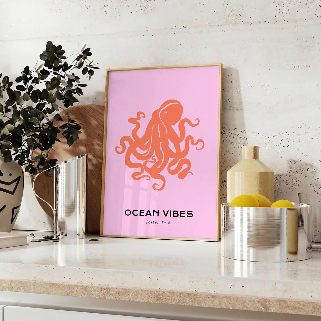 Ocean Animal Poster 5 Travel Poster High Quality Frame Premium Print Home Decor Color