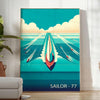 sail vibrant maritime adventure Ocean Boat Sailor 77 poster stunning orange blue hues captivating wall art perfect gift sea lovers sizes A4 cm A0 walls