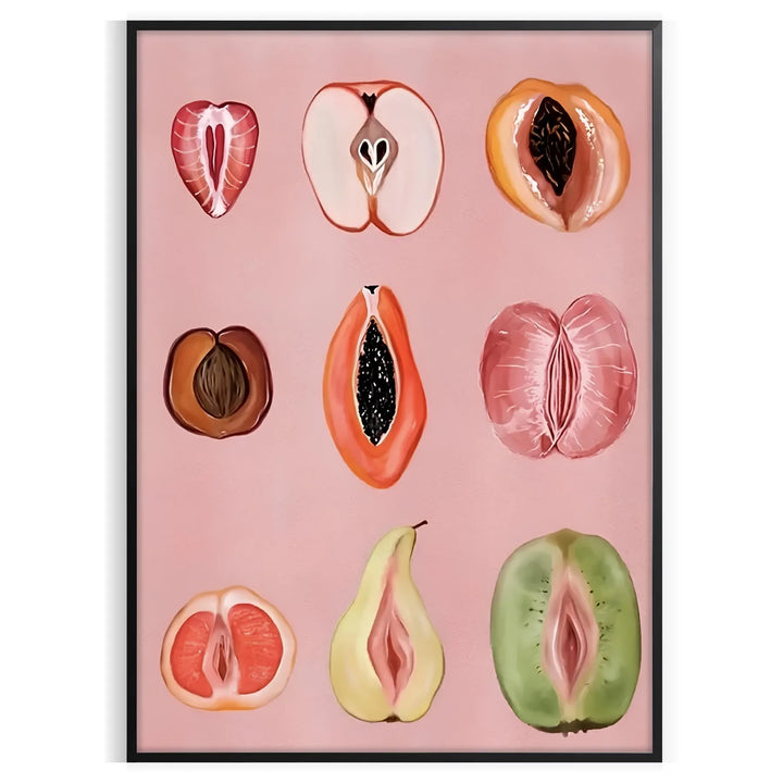 Open Fruits Trendy Graphic Print Travel Poster High Quality Frame Premium Print Home Decor Color