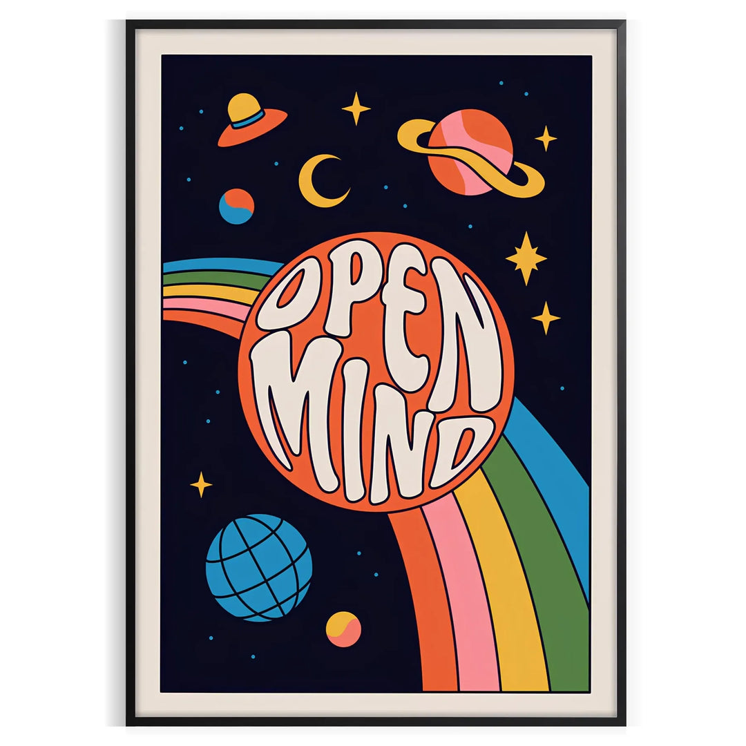 Open Mind Groovy Poster Travel Poster High Quality Frame Premium Print Home Decor Color