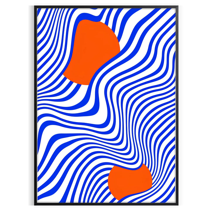 Orange Blue Graphic Poster Travel Poster High Quality Frame Premium Print Home Decor Color