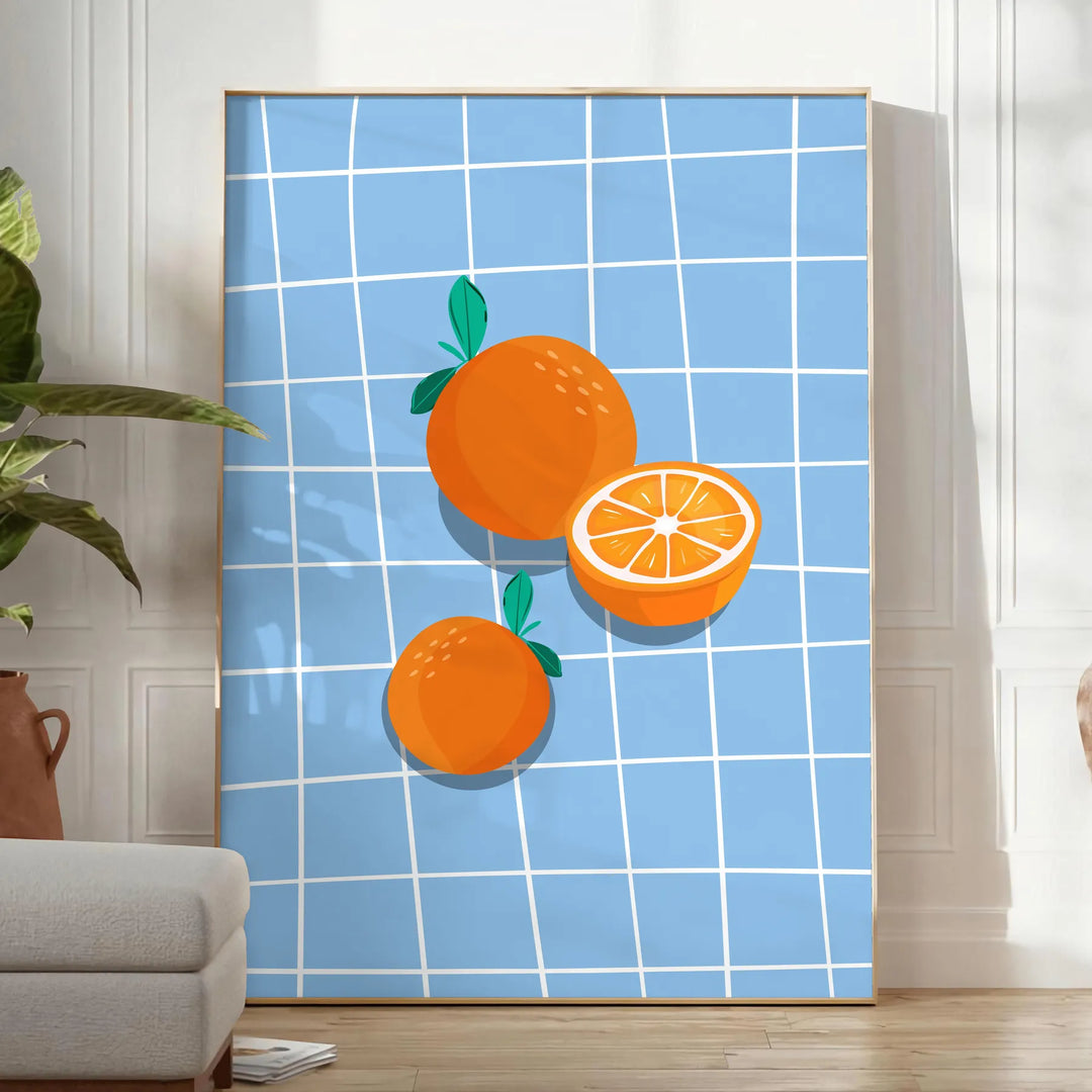 Orange Kitchen Poster Travel Poster High Quality Frame Premium Print Home Decor Color