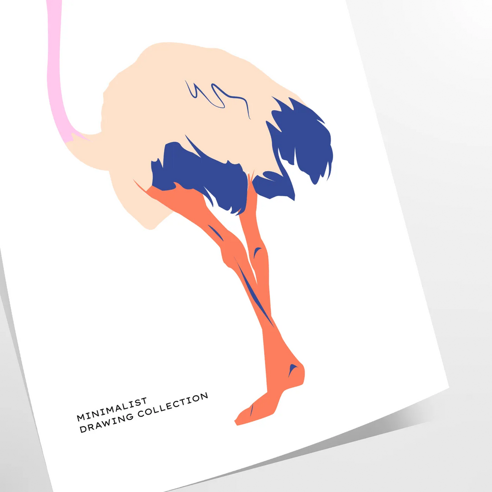 Ostrich Animal Art 1 Travel Poster High Quality Frame Premium Print Home Decor Color