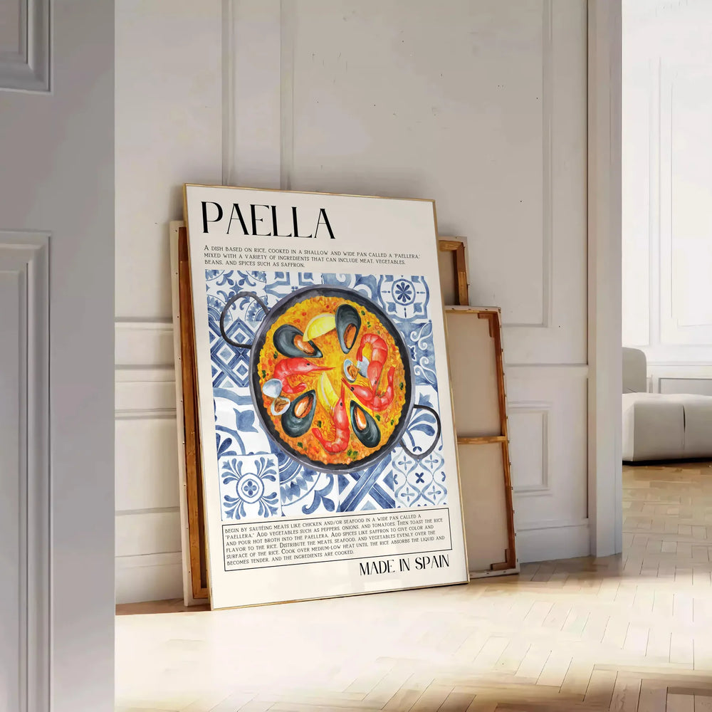 Paella Kitchen Art 1 Travel Poster High Quality Frame Premium Print Home Decor Color