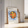 splash flavor space vibrant Paella Kitchen Art Poster warm orange crisp white captivating wall artwork ideal gift culinary lovers various sizes A4 cm A0 room