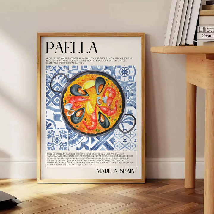 Paella Kitchen Art 1 Travel Poster High Quality Frame Premium Print Home Decor Color