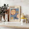 kitchen decor vibrant Paella Art Poster rich shades gray orange unique wall splash culinary inspiration space perfect gift style