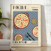 kitchen decor vibrant Paella poster blue green hues artwork touch culinary art wall gift personal sizes A4 cm A0
