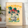 nostalgia Palm Beach Miami vintage travel poster vibrant blue orange hues charming artwork perfect wall art thoughtful gift essence retro decor framed masterpiece unframed print