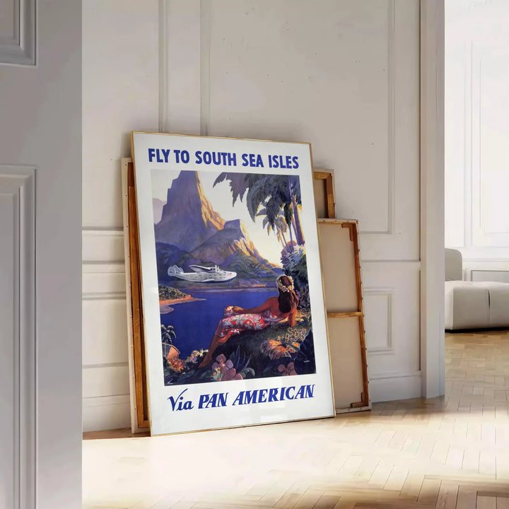 Pan American Travel Poster Print Travel Poster High Quality Frame Premium Print Home Decor Color