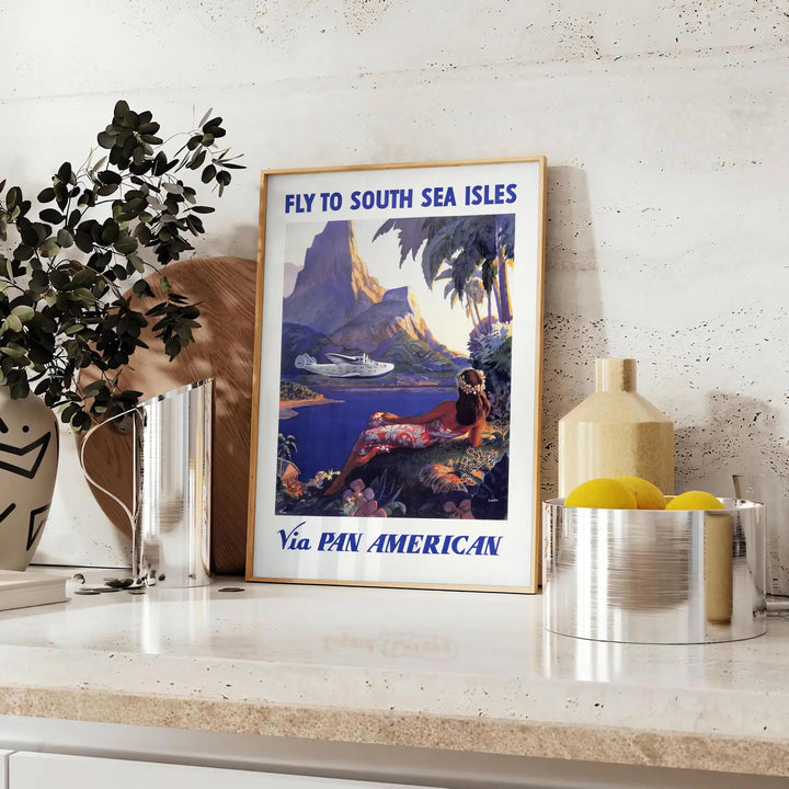 Pan American Travel Poster Print Travel Poster High Quality Frame Premium Print Home Decor Color