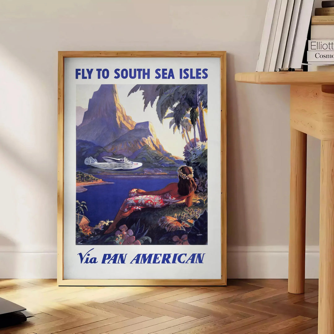 Pan American Travel Poster Print Travel Poster High Quality Frame Premium Print Home Decor Color