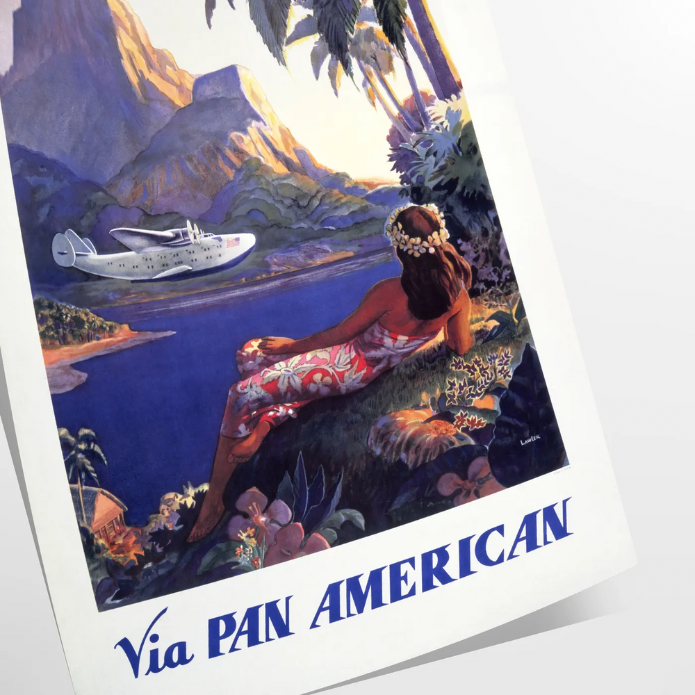 Pan American Travel Poster Print Travel Poster High Quality Frame Premium Print Home Decor Color