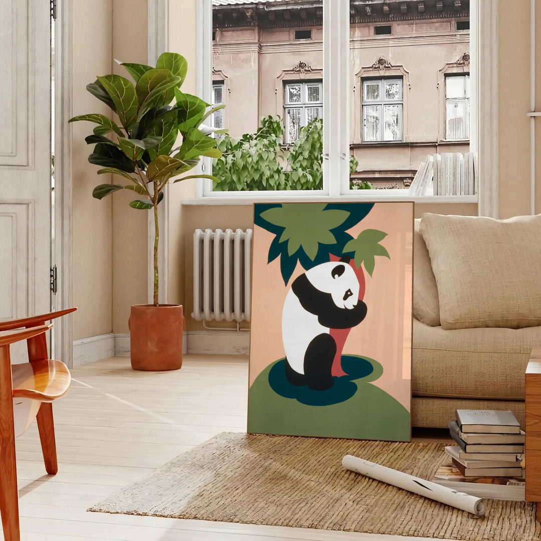 Panda Wildlife Print Travel Poster High Quality Frame Premium Print Home Decor Color