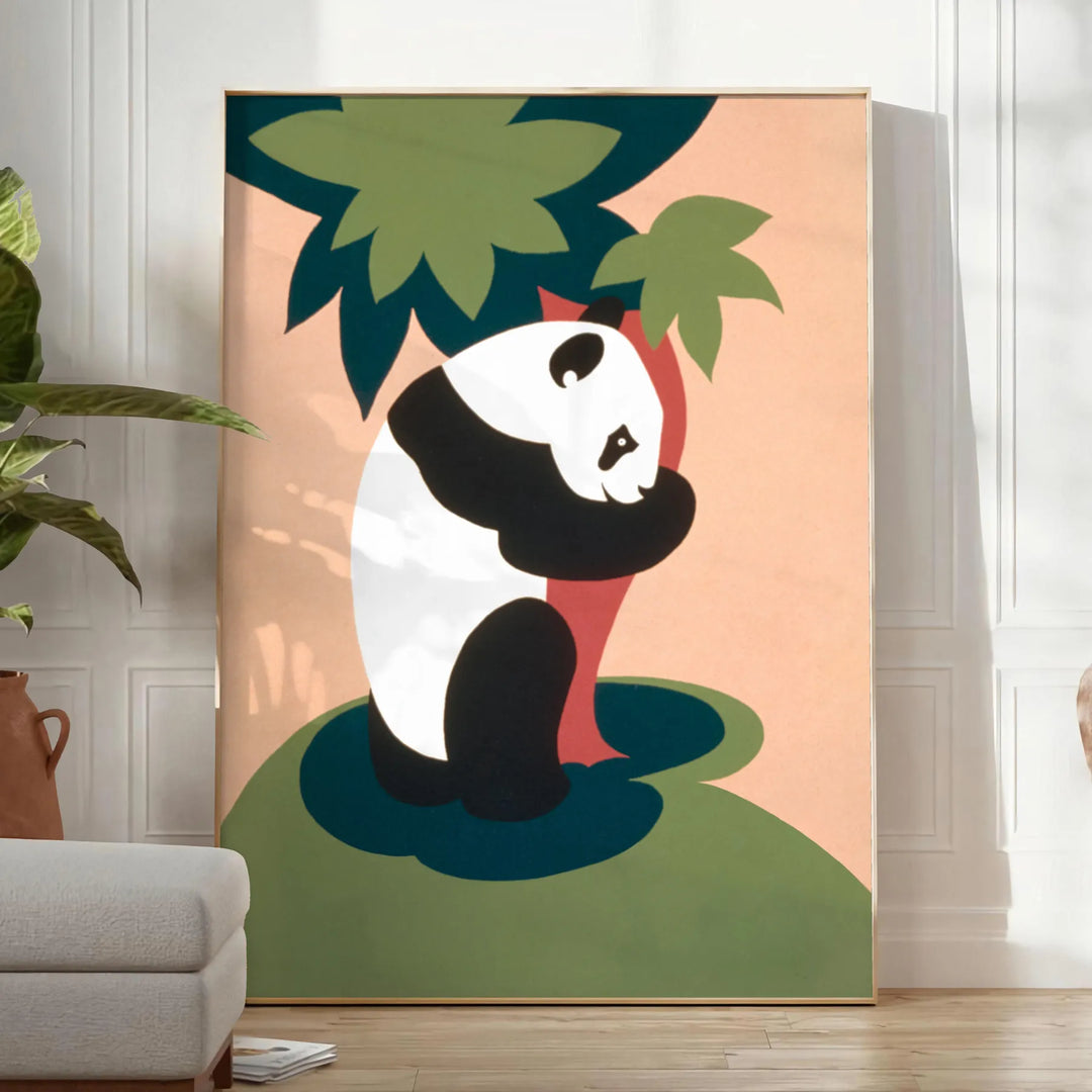 Panda Wildlife Print Travel Poster High Quality Frame Premium Print Home Decor Color