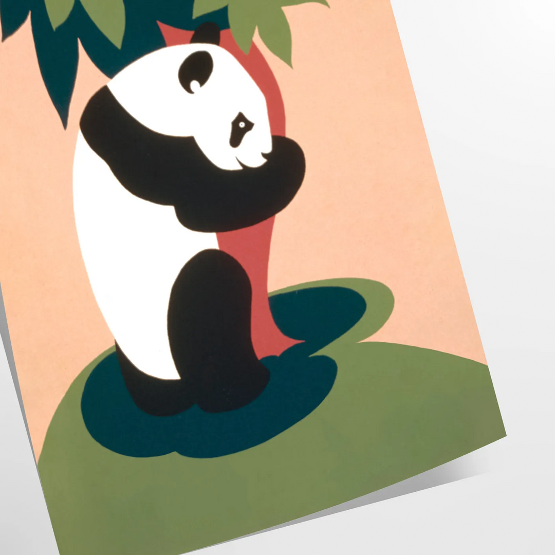 Panda Wildlife Print Travel Poster High Quality Frame Premium Print Home Decor Color