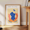 vibrant papier découpé poster bold orange blue hues captivating wall art perfect gift dynamic touch space decor unique artwork available