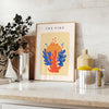 affiche Papier Découpés un vibrant mélange orange bleu espace cadeau unique poster artistique disponible encadrement