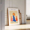 space vibrant papier découpés poster bold orange blue hues wall art unique gift artwork touch creativity room ready decor