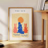 space vibrant papier découpés poster bold orange blue hues wall art unique gift artwork touch creativity room ready decor