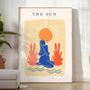 space vibrant papier découpés poster bold orange blue hues wall art unique gift artwork touch creativity room ready decor